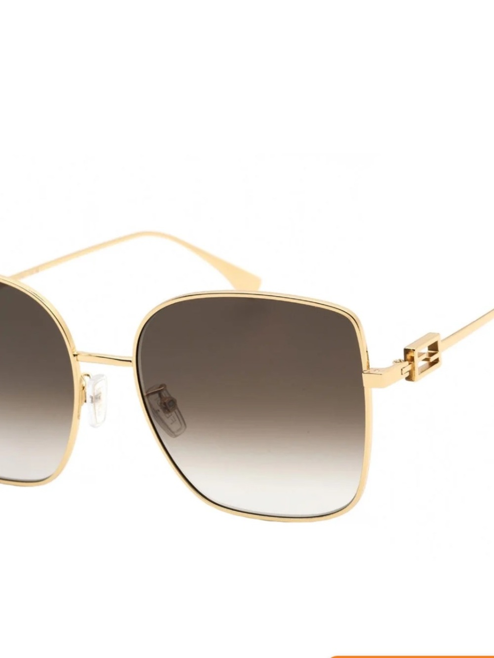 Fendi Gold Metal Frame Sunglasses with Brown Gradient Lenses
